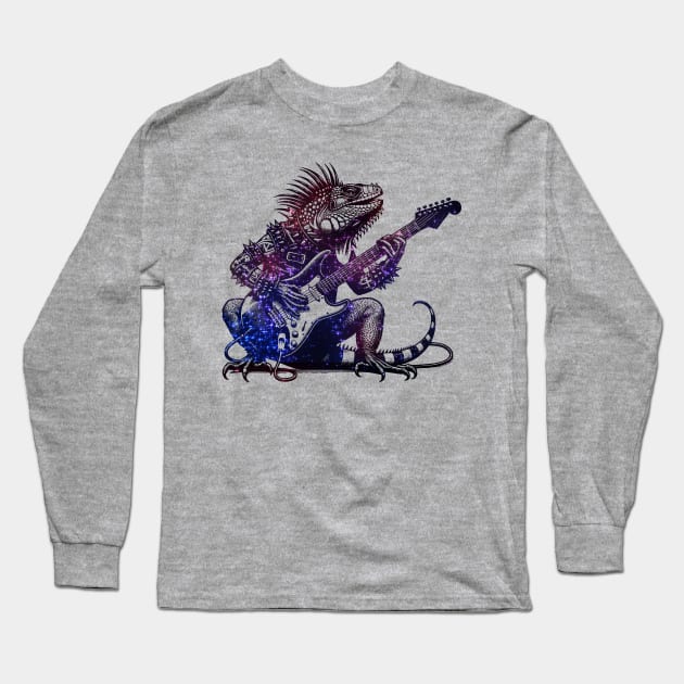 Punk Rock Iguana Long Sleeve T-Shirt by susanne.haewss@googlemail.com